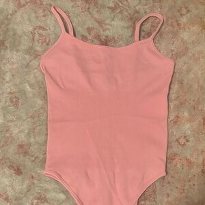 OQQ Pink Tank Top Bodysuit